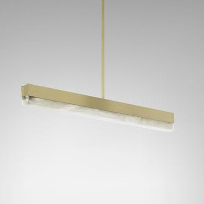 CTO Lighting Artes 600 Pendant Light bronze with satin brass details and honed alabaster - Araco Interiors