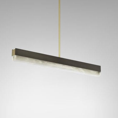 CTO Lighting Artes 600 Pendant Light satin brass with satin brass details and honed alabaster - Araco Interiors