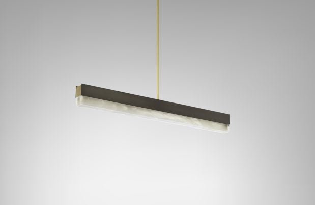 CTO Lighting Artes 900 - DALI - A Pendant Light satin brass with satin brass details and honed alabaster - Araco Interiors