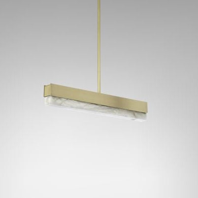 CTO Lighting Artes 900 Pendant Light satin brass with satin brass details and honed alabaster - Araco Interiors