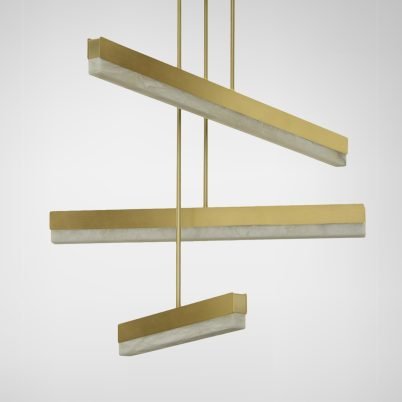 CTO Lighting Artes Collective 600 - DALI - A Pendant Light bronze with satin brass details and honed alabaster - Araco Interiors