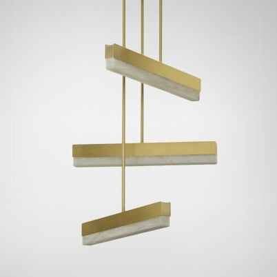 CTO Lighting Artes Collective 600 Pendant Light bronze with satin brass details and honed alabaster - Araco Interiors