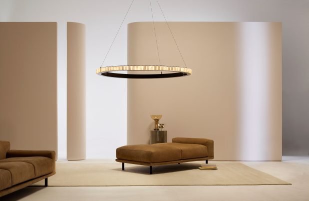 CTO Lighting Avalon X - Large - Ceiling Rose - DALI - A Chandelier bronze with honed alabaster - Araco Interiors