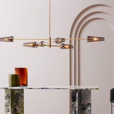 CTO Lighting Axis Large - DALI - A Pendant Light satin brass with smoked glass - Araco Interiors