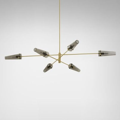 CTO Lighting Axis Large - DALI - B Pendant Light satin brass with smoked glass - Araco Interiors