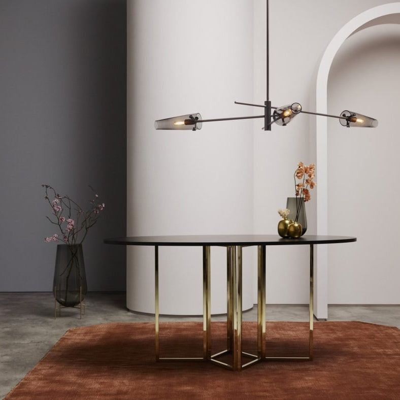 CTO Lighting Axis Large Pendant Light bronze with smoked glass - Araco Interiors