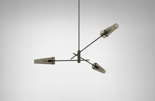 CTO Lighting Axis Small Pendant Light bronze with smoked glass - Araco Interiors