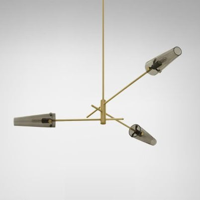 CTO Lighting Axis Small Pendant Light satin brass with smoked glass - Araco Interiors