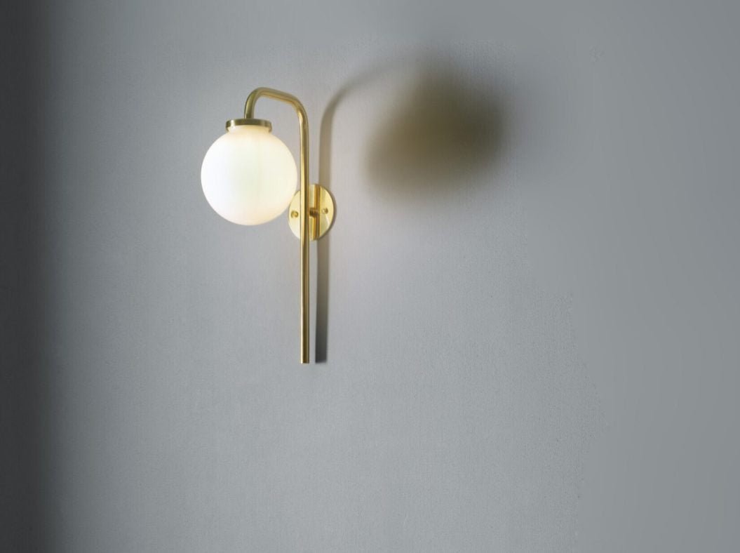 CTO Lighting Big Bulb - DALI - B Wall Light polished brass with shiny opal glass - Araco Interiors