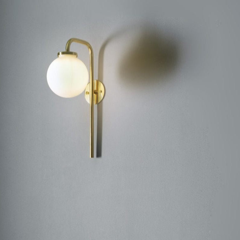 CTO Lighting Big Bulb Wall Light polished brass with shiny opal glass - Araco Interiors