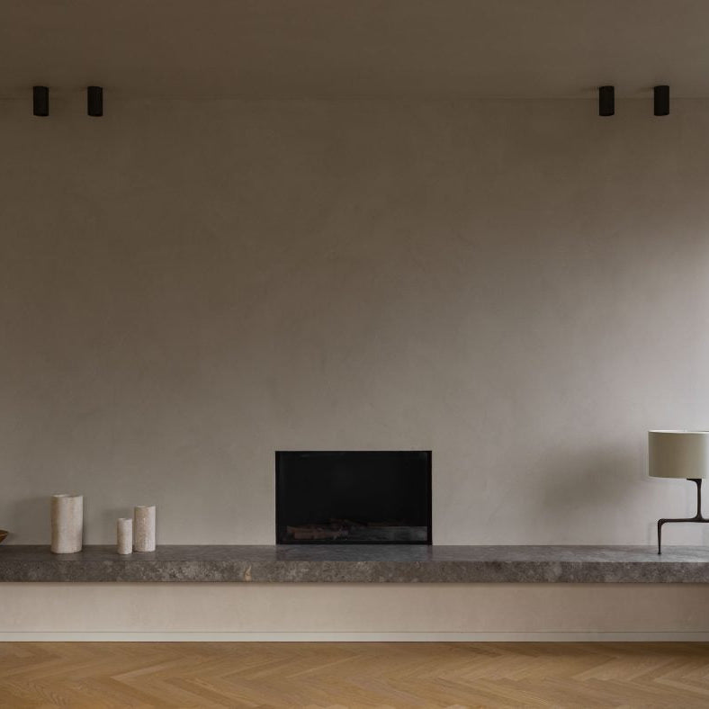 CTO Lighting Braque Table Lamp antique bronze base with dove grey shade 5 amp plug - Araco Interiors