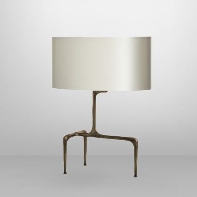 CTO Lighting Braque Table Lamp bronze base with dove grey shade UK plug - Araco Interiors