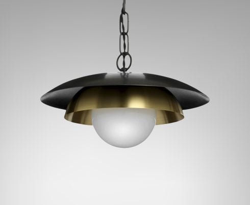 CTO Lighting Carapace - Chain - DALI - A Pendant Light bronze with shiny opal glass - Araco Interiors