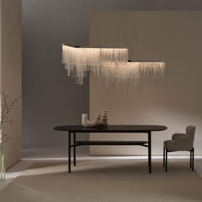 CTO Lighting Cascata - Ceiling Mounting Plate Chandelier bronze with wavy kiln glass - Araco Interiors