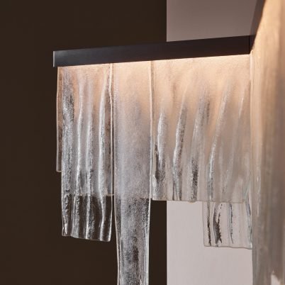 CTO Lighting Cascata - Ceiling Rose - DALI - A Chandelier bronze with wavy kiln glass - Araco Interiors