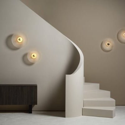 CTO Lighting Cielo Small Wall Light satin brass with fritted glass - Araco Interiors