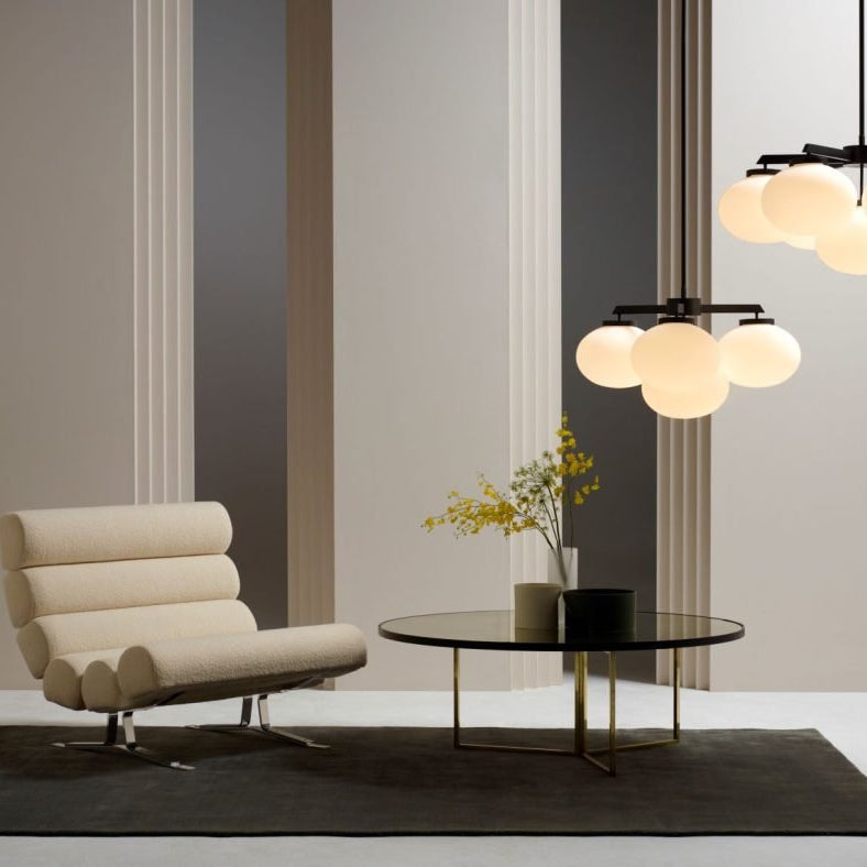 CTO Lighting Cloudesley Medium Chandelier bronze with matt opal glass - Araco Interiors