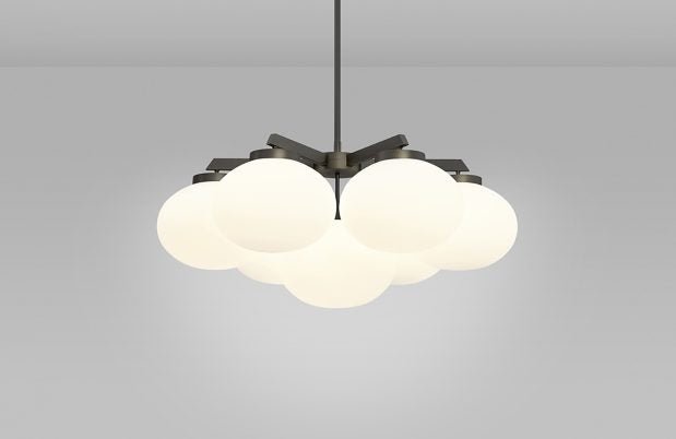 CTO Lighting Cloudesley Medium - DALI - A Chandelier bronze with matt opal glass - Araco Interiors