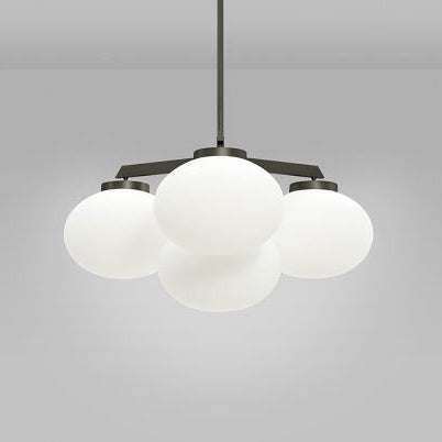 CTO Lighting Cloudesley Small Chandelier bronze with matt opal glass - Araco Interiors