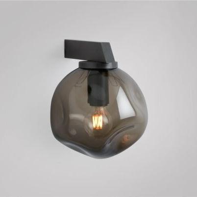 CTO Lighting Gaia - Flush - DALI - A Wall Light antique bronze with smoked hand formed glass - Araco Interiors