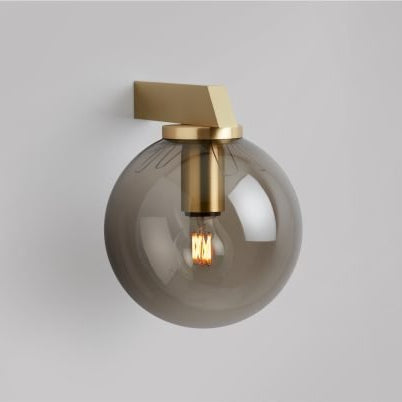 CTO Lighting Gaia - Flush - DALI - A Wall Light satin brass with smoked glass - Araco Interiors