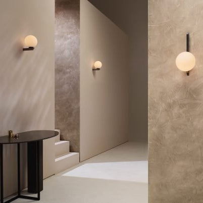 CTO Lighting Gaia - Flush - DALI - B Wall Light antique bronze with matt opal glass - Araco Interiors