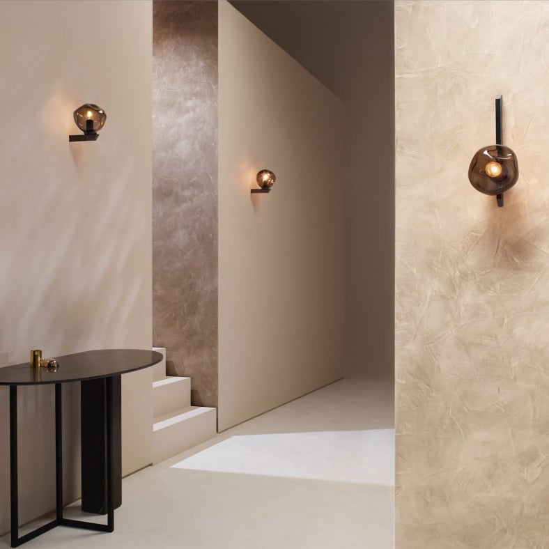 CTO Lighting Gaia - Plate - DALI - A Wall Light bronze with smoked hand formed glass - Araco Interiors