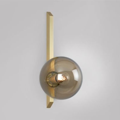 CTO Lighting Gaia - Tall - Flush - DALI - B Wall Light satin brass with smoked glass - Araco Interiors