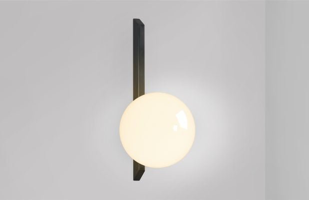 CTO Lighting Gaia - Tall - Plate Wall Light antique bronze with shiny opal glass - Araco Interiors