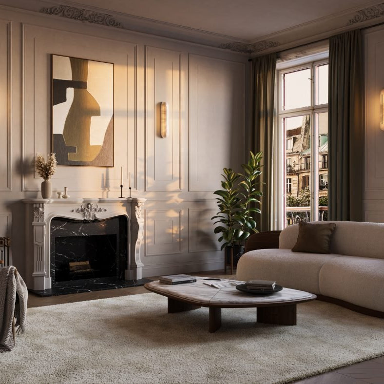 CTO Lighting Hepworth - IP44 - DALI - A Wall Light bronze with honed alabaster - Araco Interiors