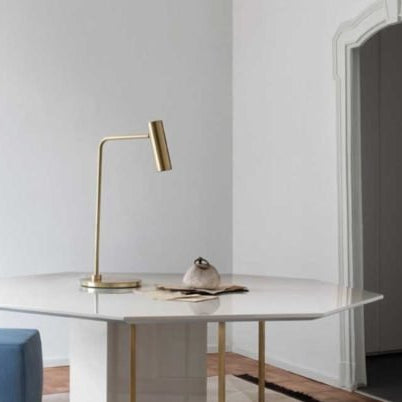 CTO Lighting Heron Desk Lamp satin brass - 5 amp plug - Araco Interiors