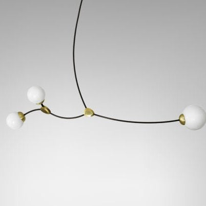 CTO Lighting Ivy - 3 Pendant Light bronze with bronze details and shiny opal glass - Araco Interiors