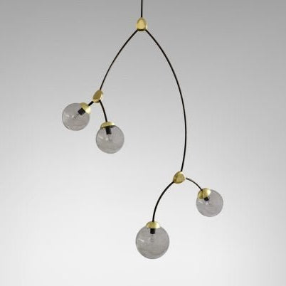 CTO Lighting Ivy - Vertical 4 - DALI - A Pendant Light bronze with satin brass details and smoked glass - Araco Interiors