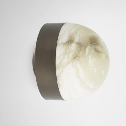 CTO Lighting Lucid 200 - Flush Wall Light bronze with honed alabaster - Araco Interiors