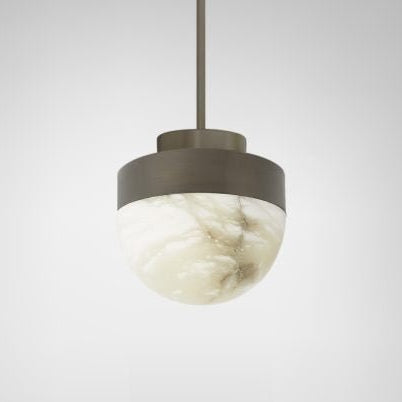 CTO Lighting Lucid 200 Pendant Light bronze with honed alabaster - Araco Interiors