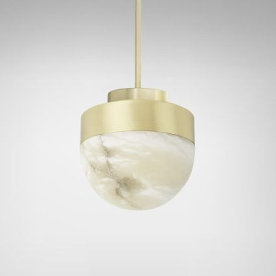 CTO Lighting Lucid 200 Pendant Light satin brass with honed alabaster - Araco Interiors