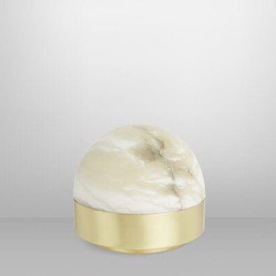 CTO Lighting Lucid 200 Table Lamp satin brass with honed alabaster UK plug - Araco Interiors