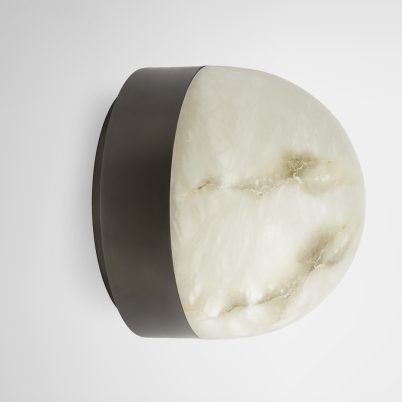 CTO Lighting Lucid 300 - Flush Wall Light bronze with honed alabaster - Araco Interiors