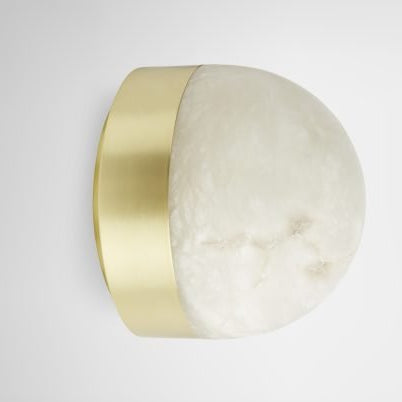 CTO Lighting Lucid 300 - Flush Wall Light satin brass with honed alabaster - Araco Interiors