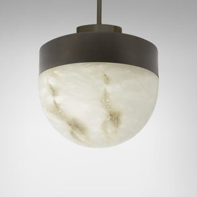 CTO Lighting Lucid 300 Pendant Light antique bronze with honed alabaster - Araco Interiors