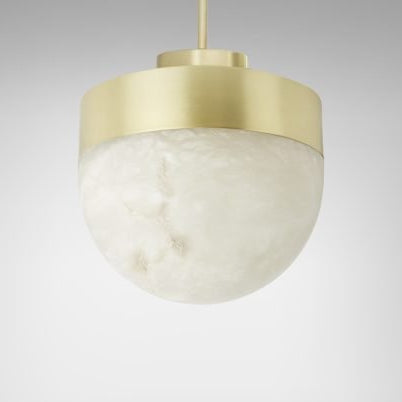 CTO Lighting Lucid 300 Pendant Light satin brass with honed alabaster - Araco Interiors