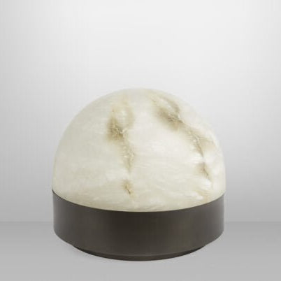 CTO Lighting Lucid 300 Table Lamp antique bronze with honed alabaster 5 amp plug - Araco Interiors
