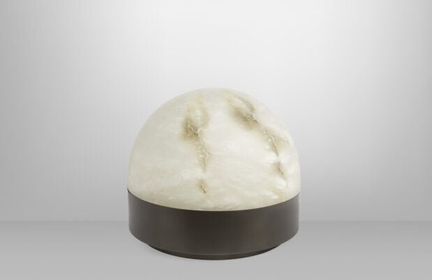 CTO Lighting Lucid 300 Table Lamp antique bronze with honed alabaster UK plug - Araco Interiors