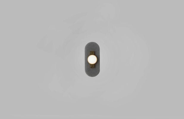 CTO Lighting Modulo - Single Wall Light antique bronze with smoked kiln glass and matt glass - Araco Interiors