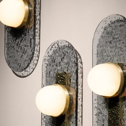 CTO Lighting Modulo - Triple - IP44 Wall Light bronze with smoked kiln glass and matt glass - Araco Interiors