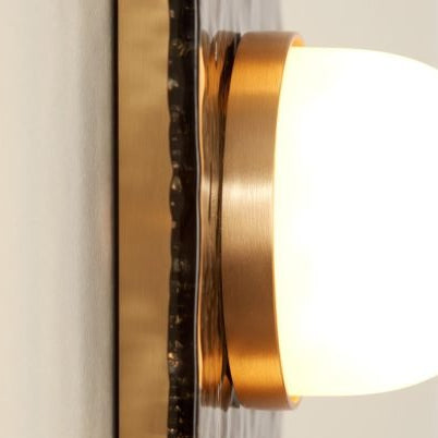 CTO Lighting Modulo - Triple Wall Light satin brass with smoked kiln glass and matt glass - Araco Interiors