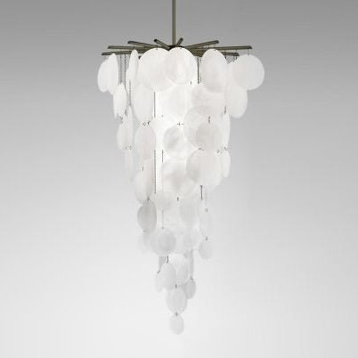 CTO Lighting Nimbus - Cascade Chandelier antique bronze with fritted glass - Araco Interiors