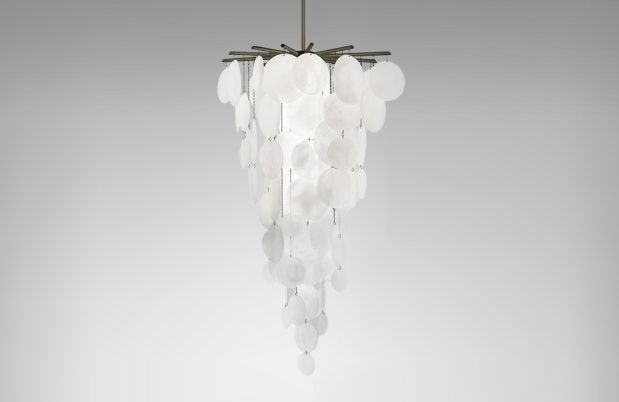 CTO Lighting Nimbus - Cascade - DALI - A Chandelier antique bronze with fritted glass - Araco Interiors