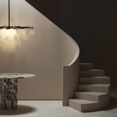 CTO Lighting Nimbus - Large Chandelier bronze with fritted glass - Araco Interiors