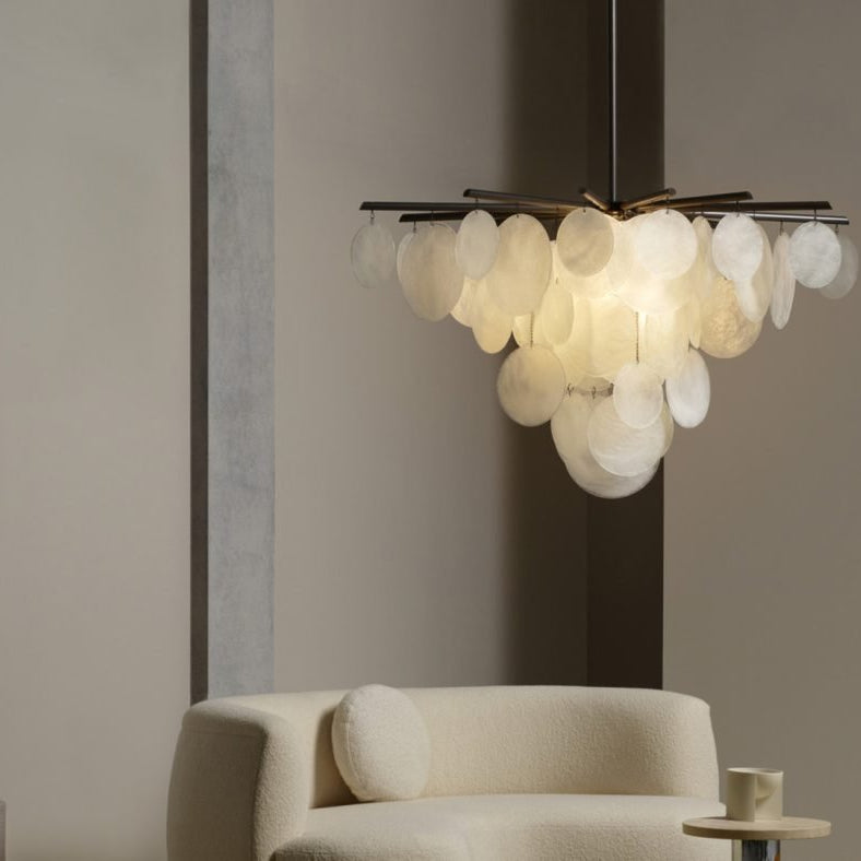 CTO Lighting Nimbus - Large - DALI - A Chandelier antique bronze with fritted glass - Araco Interiors